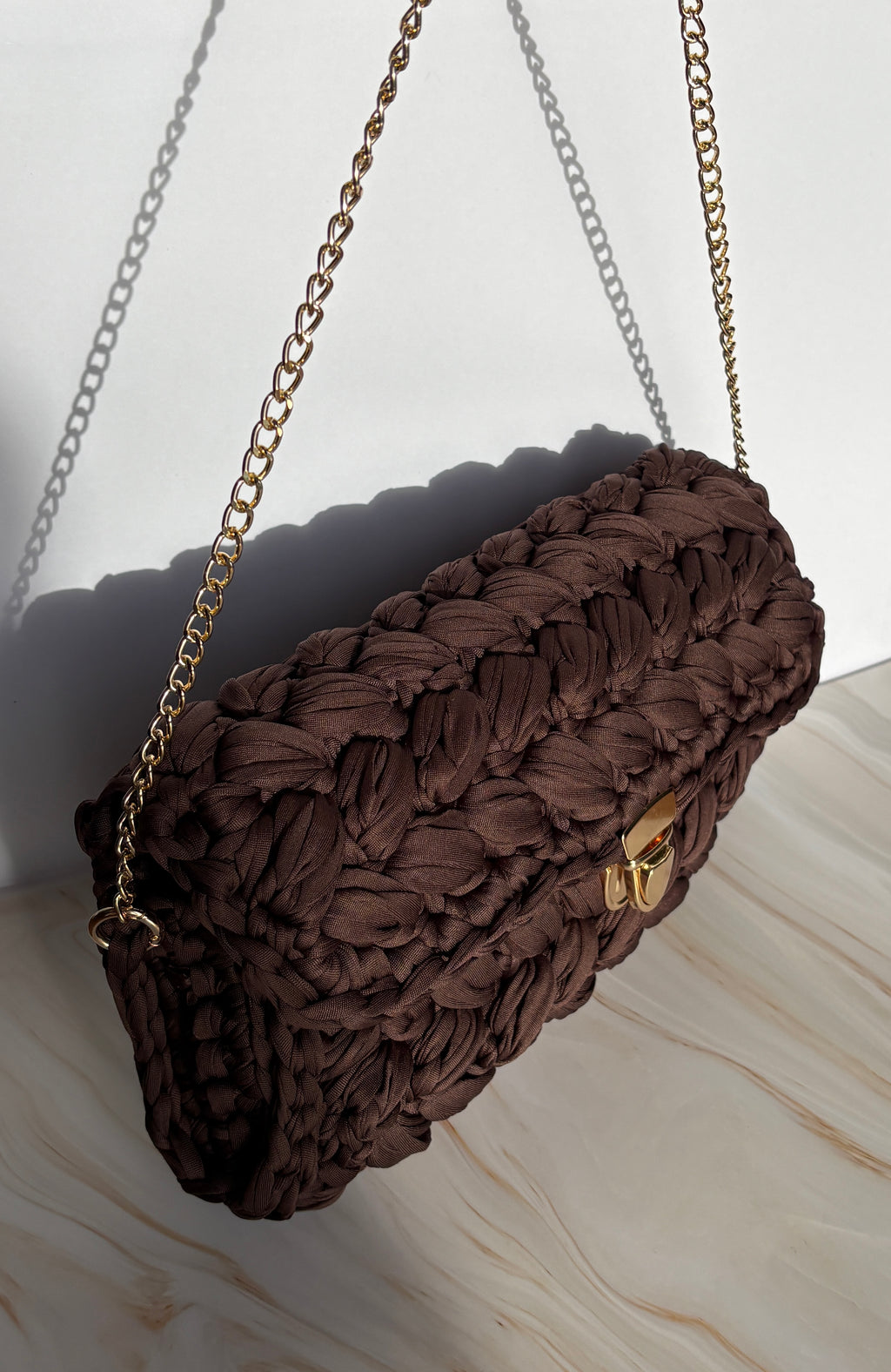 The Woven Plait Bag - Chocolate Brown