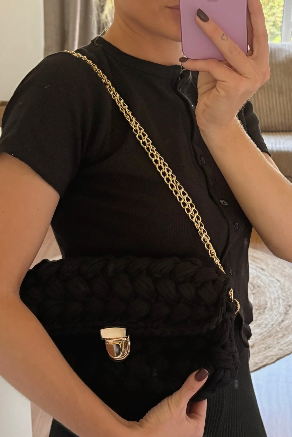 The Woven Plait Bag - Black