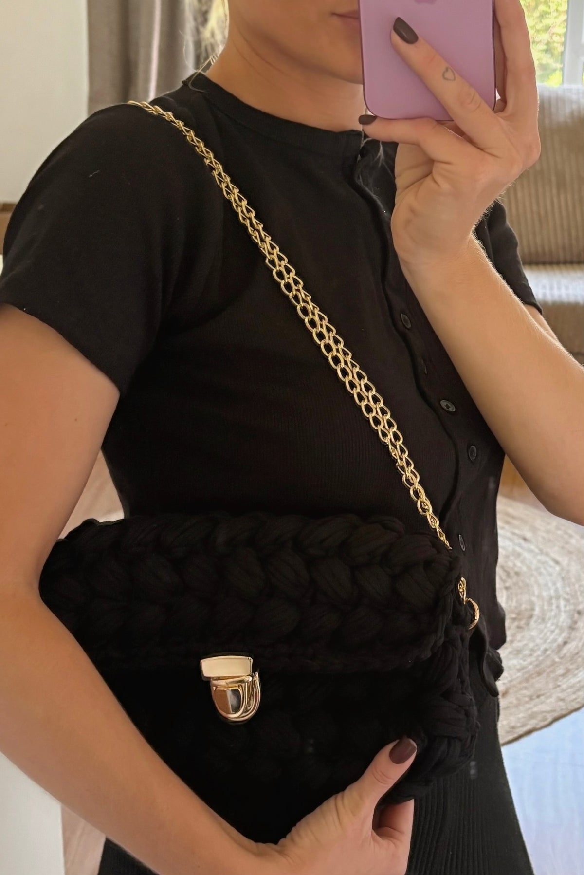 The Woven Plait Bag - Black